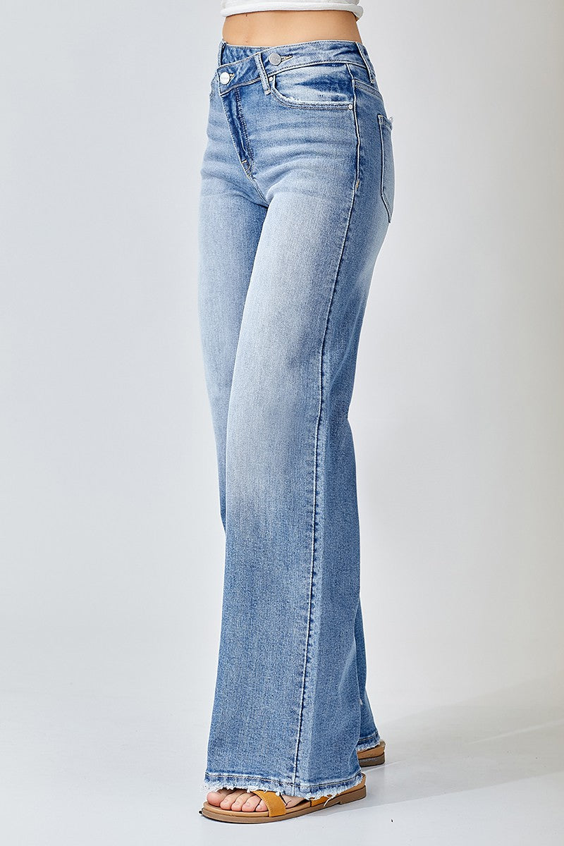 Crisscross Wide Leg Jeans