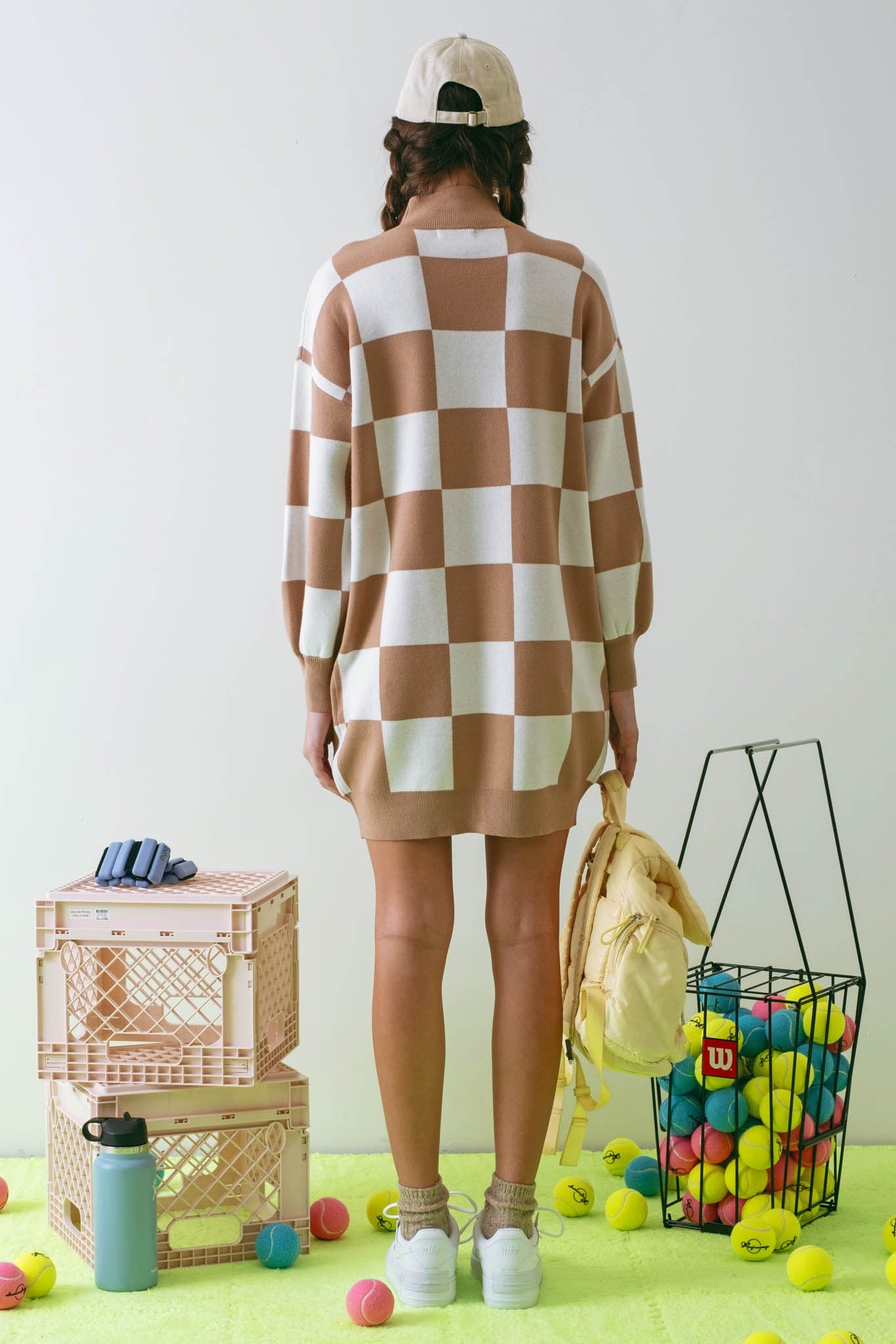 Checkered Charm Sweater Dress - FINAL SALE