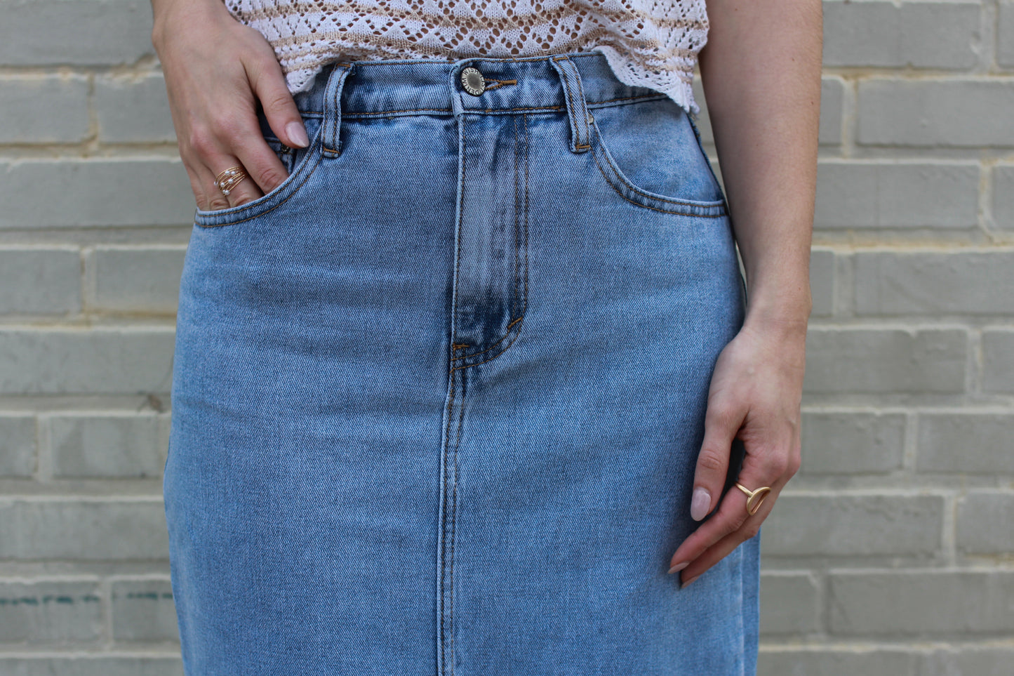 Denim Darling Midi Skirt