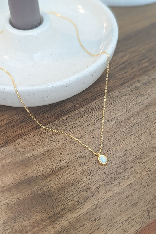 Beautiful Opal Gold Dipped Necklace