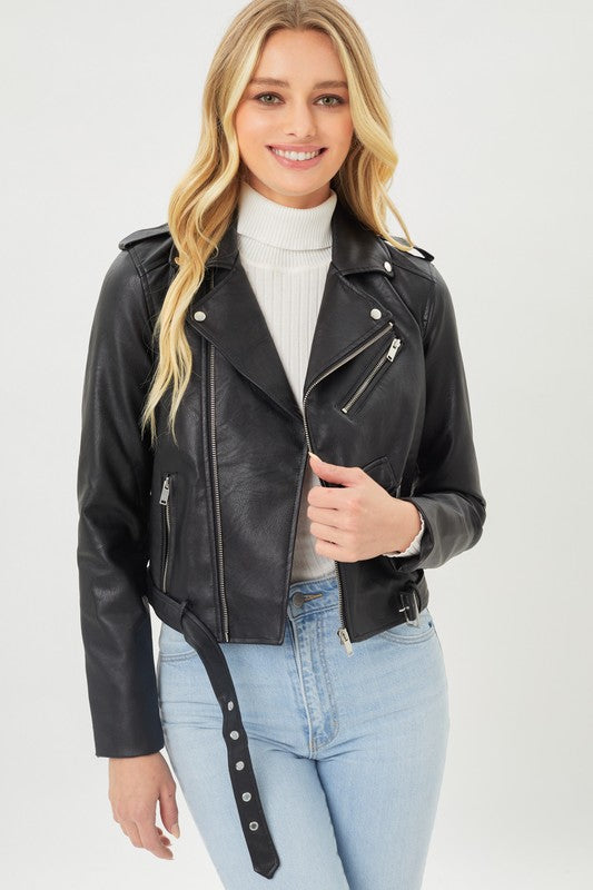 Onyx Edge Faux Leather Jacket - FINAL SALE