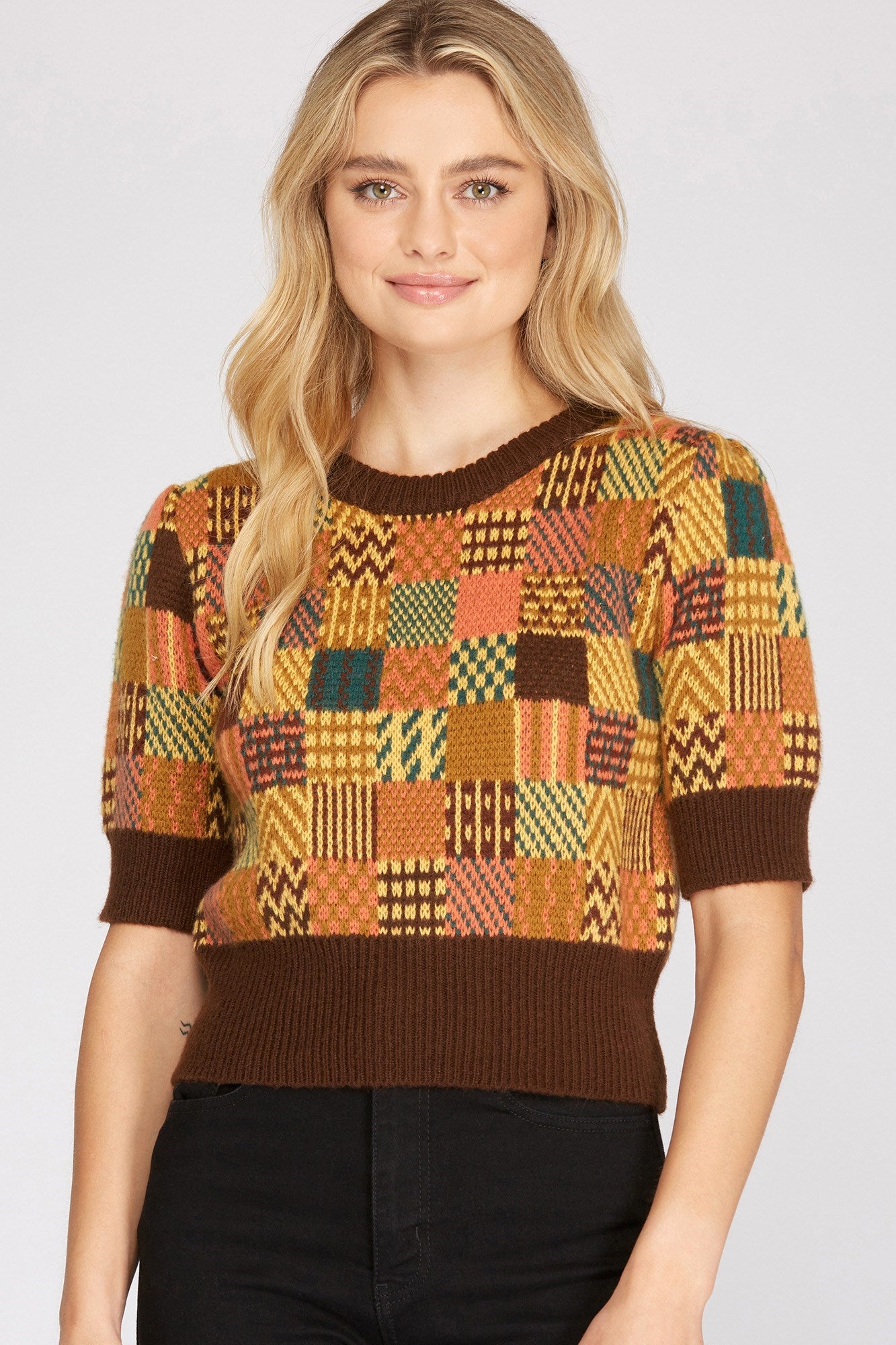 Plaid Parade Sweater Top