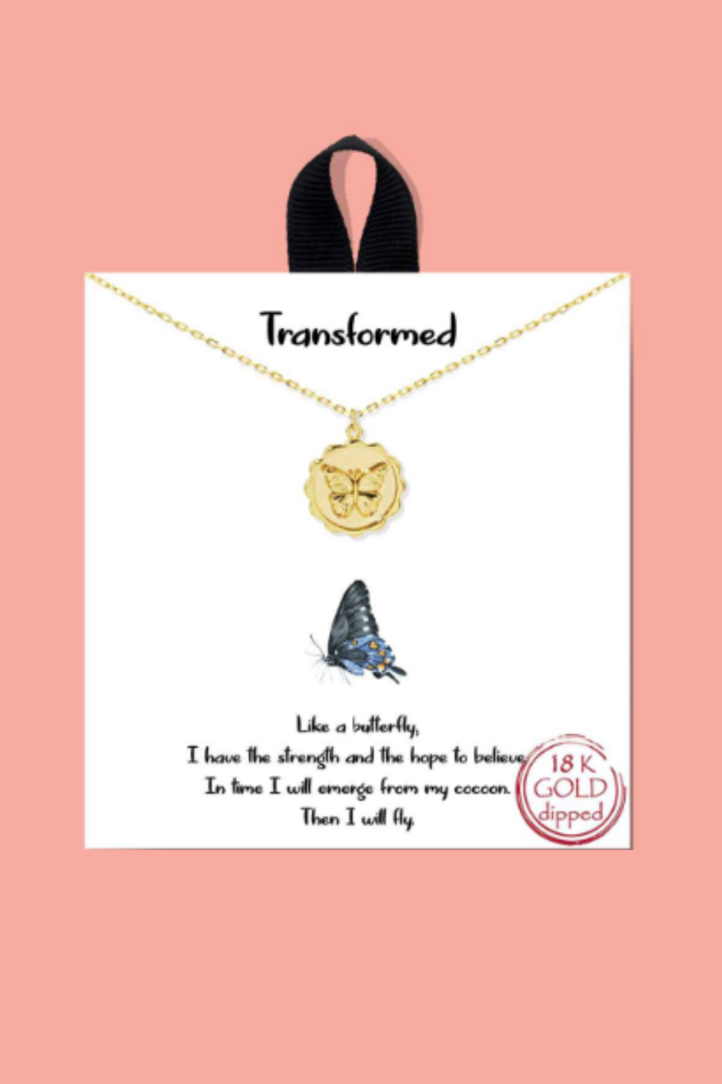 Transformed Butterfly Gold Dipped Necklace