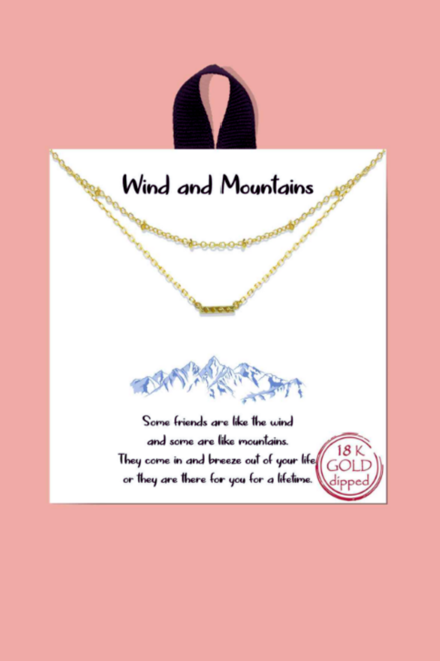 Wind And Mountains Gold Dipped Necklace