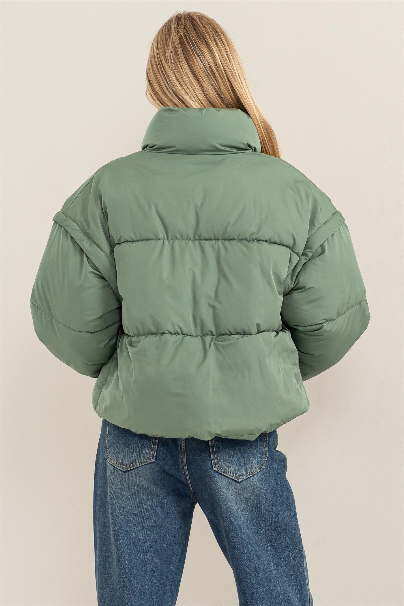 Convertible Cocoon Puffer Jacket