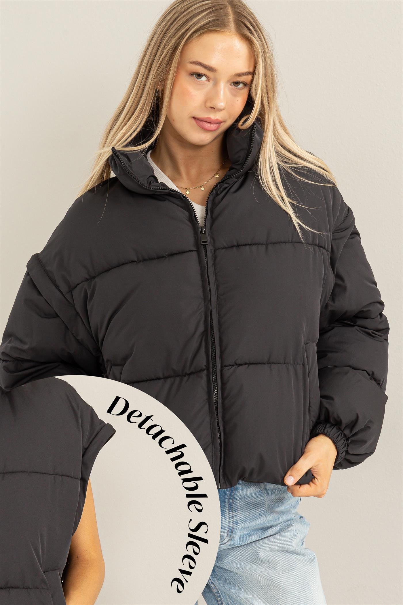 Convertible Cocoon Puffer Jacket