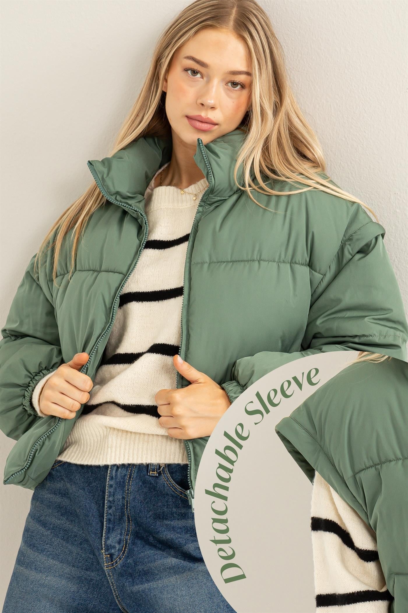 Convertible Cocoon Puffer Jacket